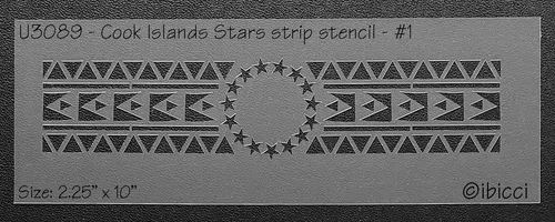 ibicci Cook Islands Stars Strip Stencil #1